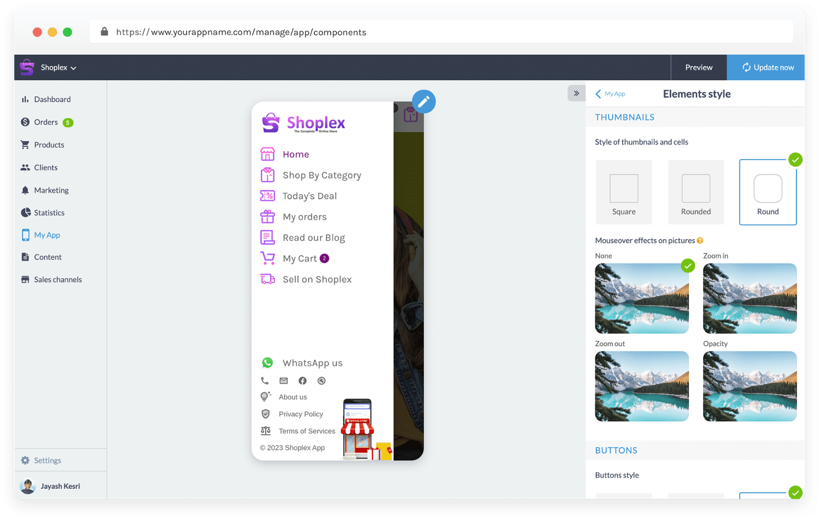 Change App Elements Style