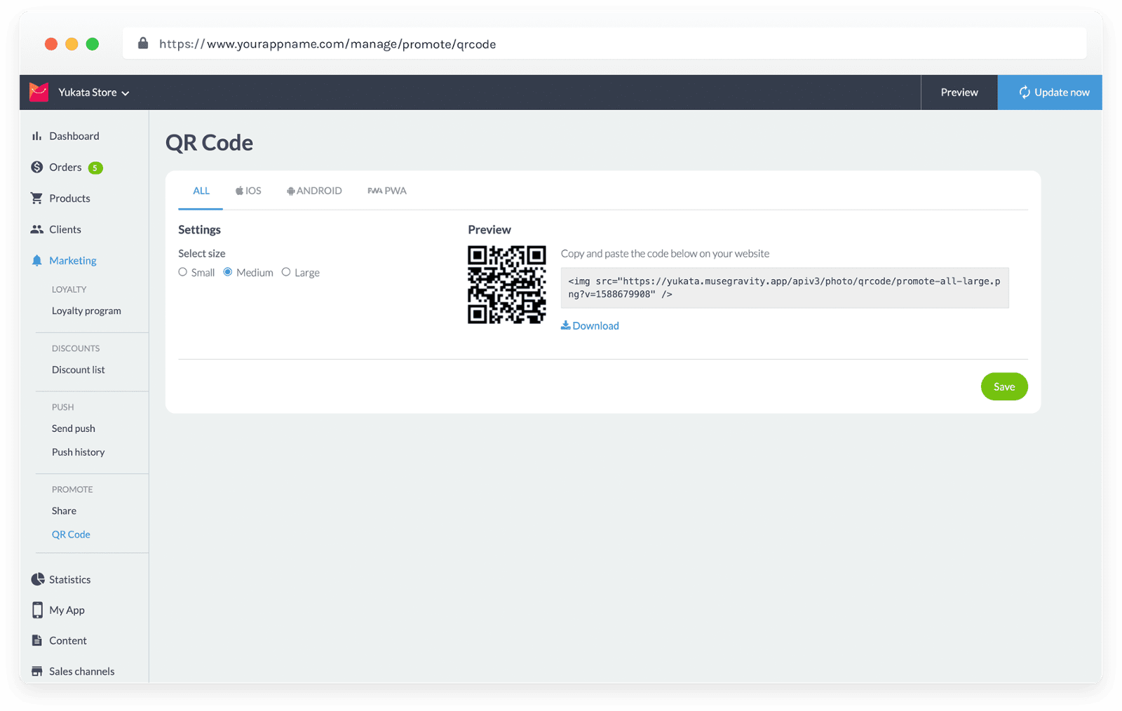 Promote you App with QR code