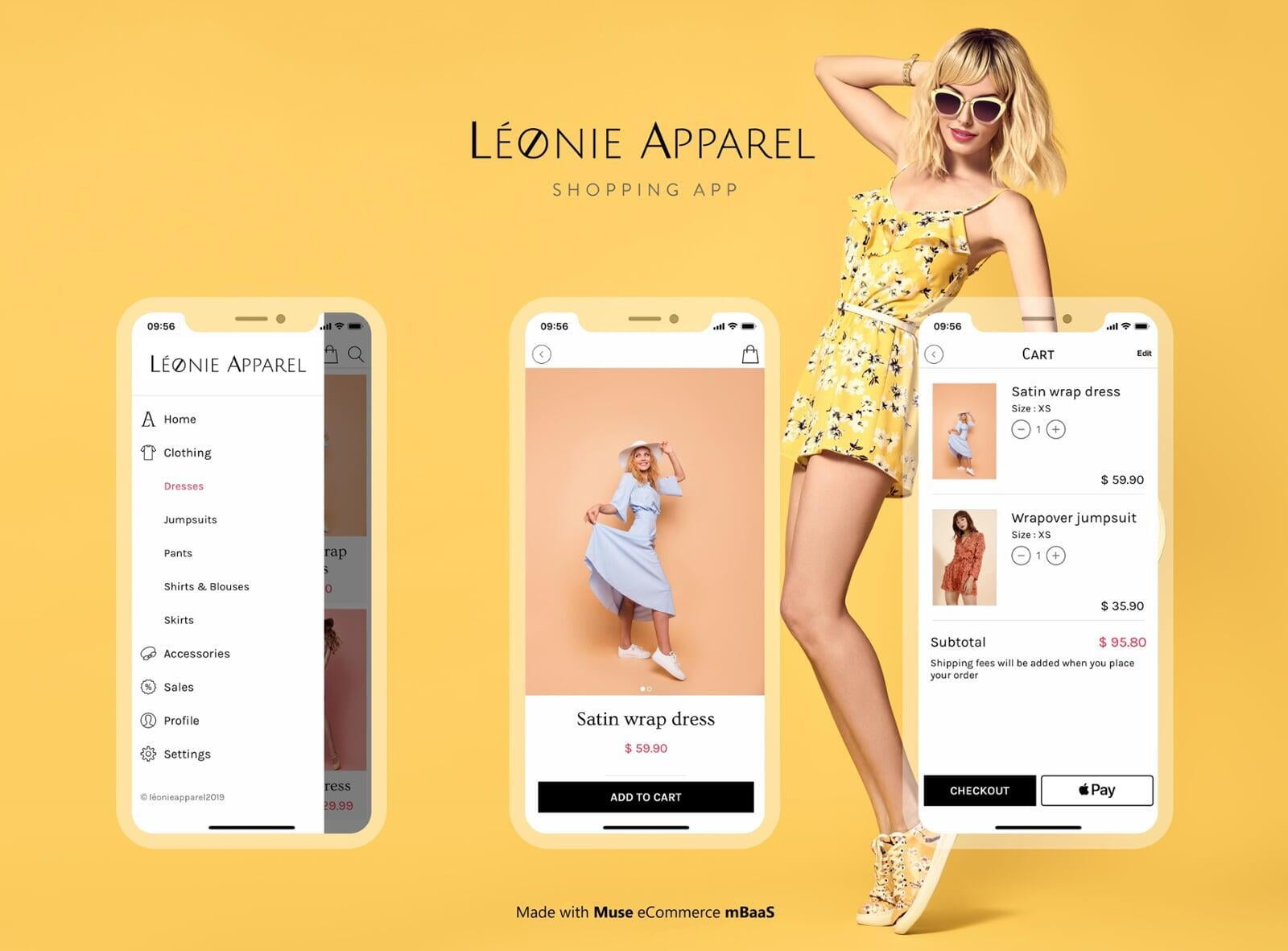 eCommerce App made with Muse eCommerce mBaaS