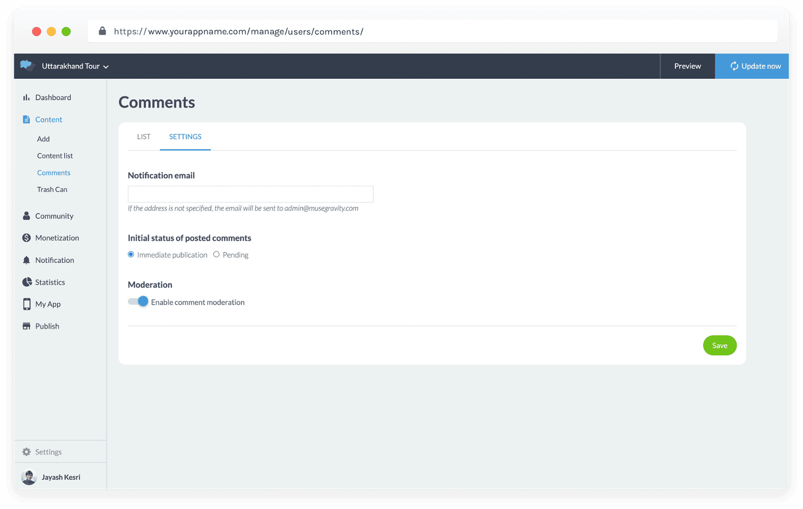 Manage you Stock from Stock Management Page