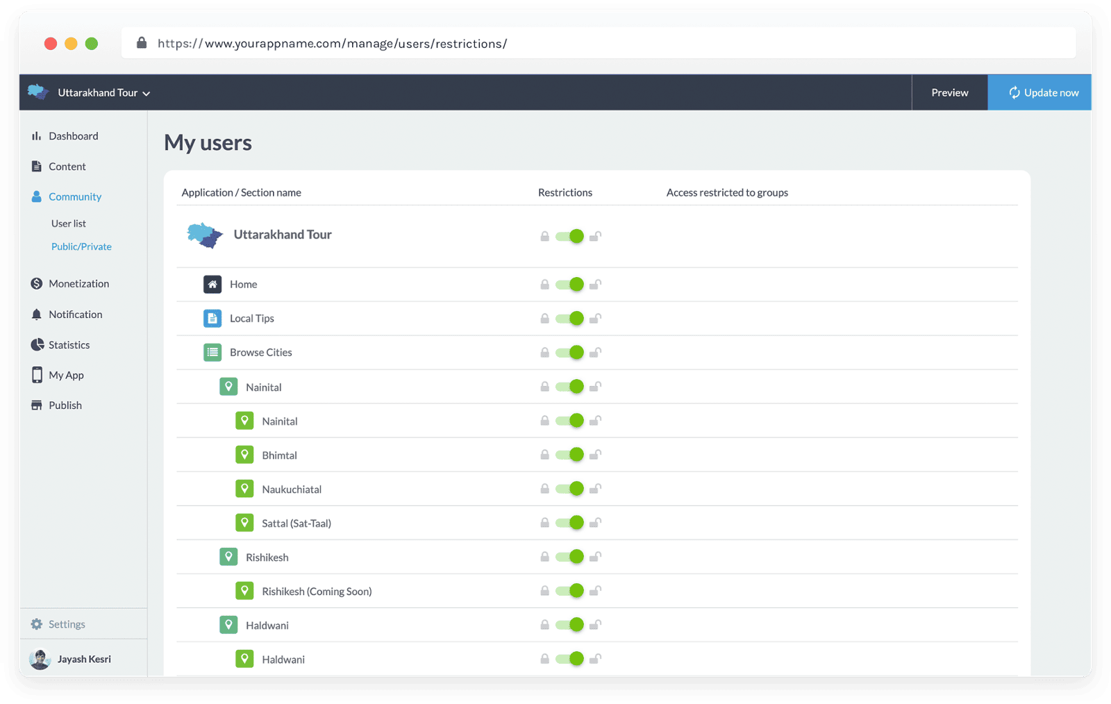 Manage you Stock from Stock Management Page