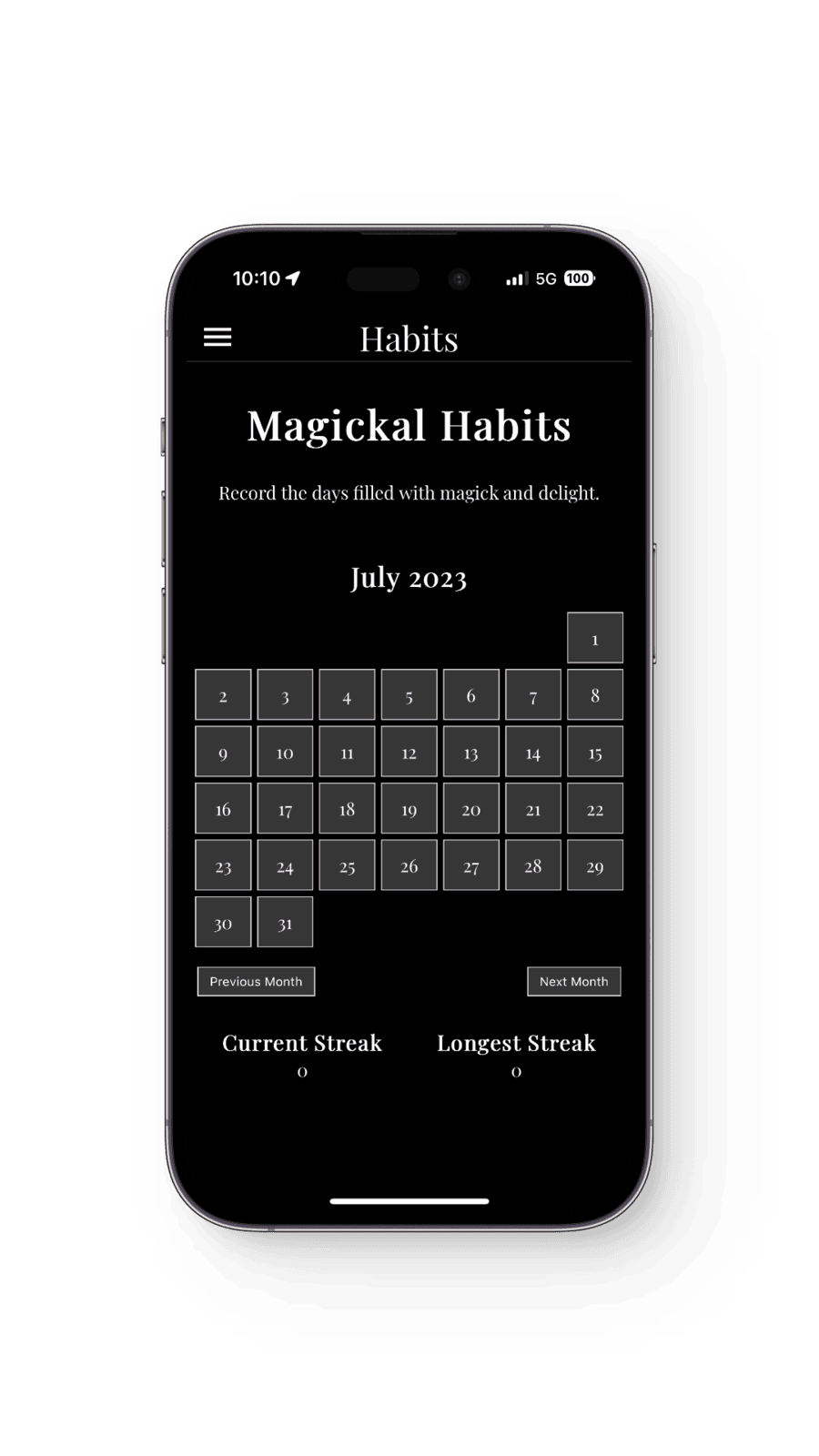 App's Home Screen