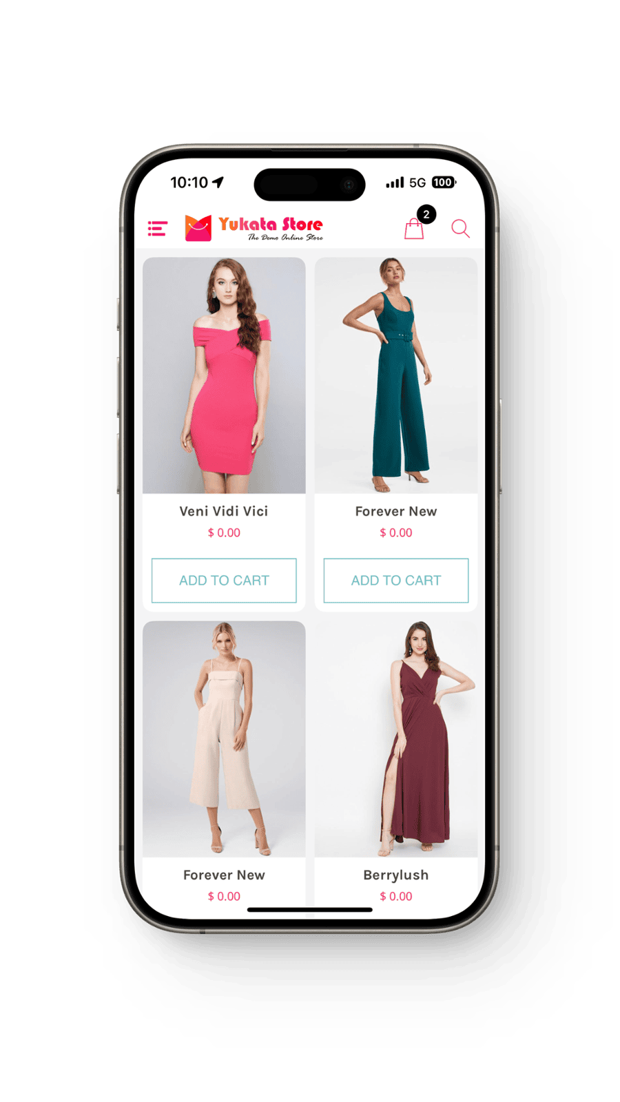 eCommerce App Product Menu