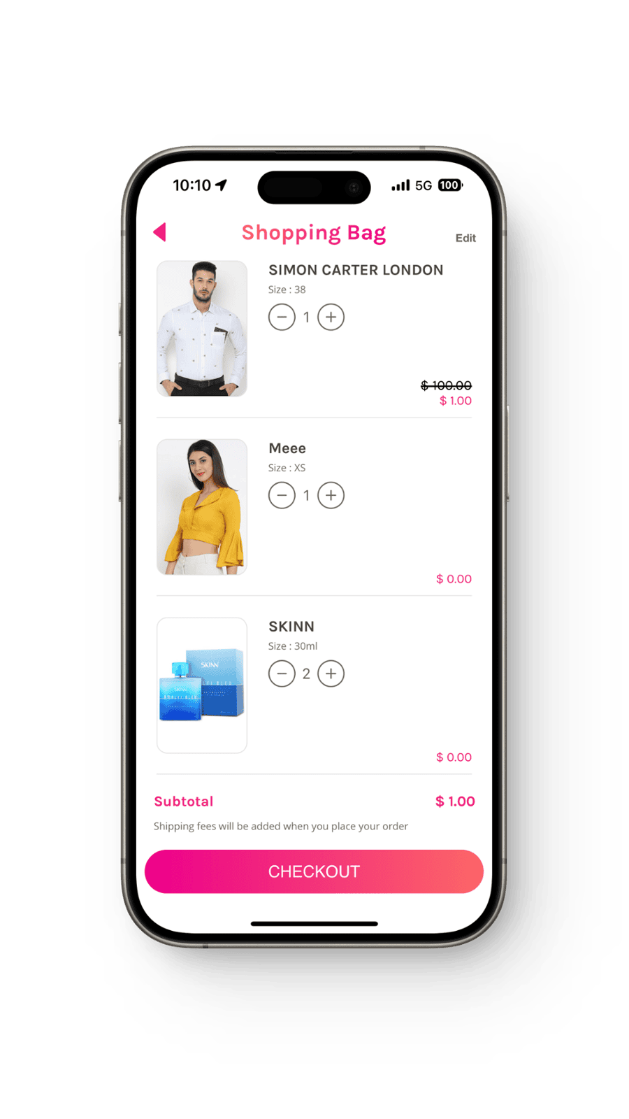 eCommerce App Shopping Cart