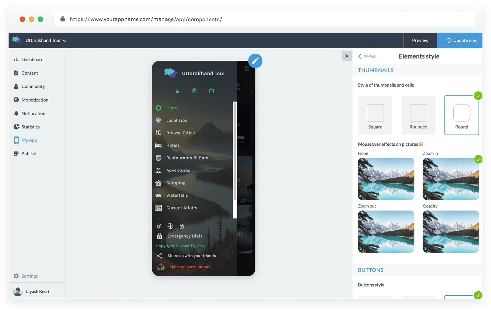 My App elements style