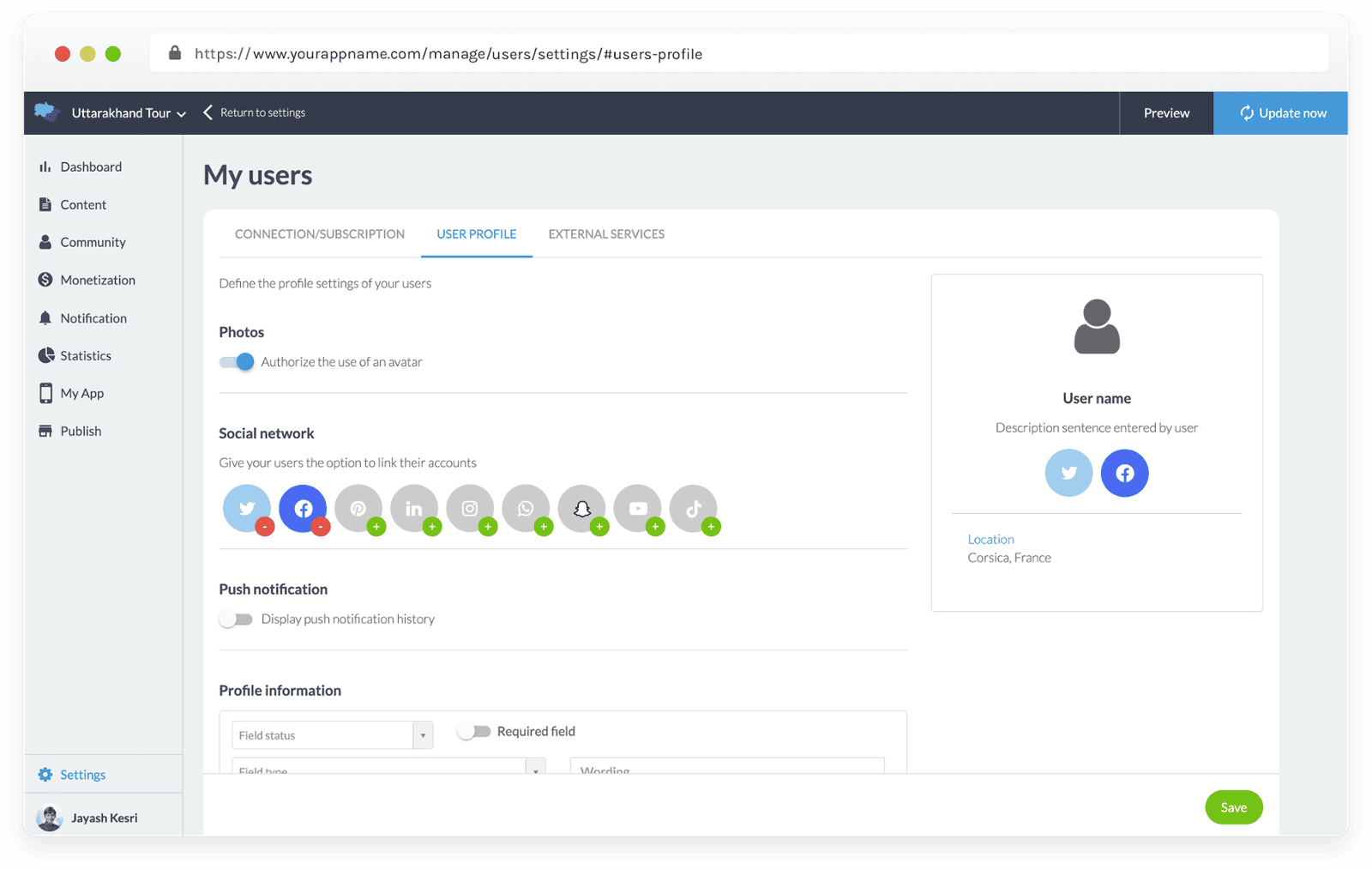 User Profile