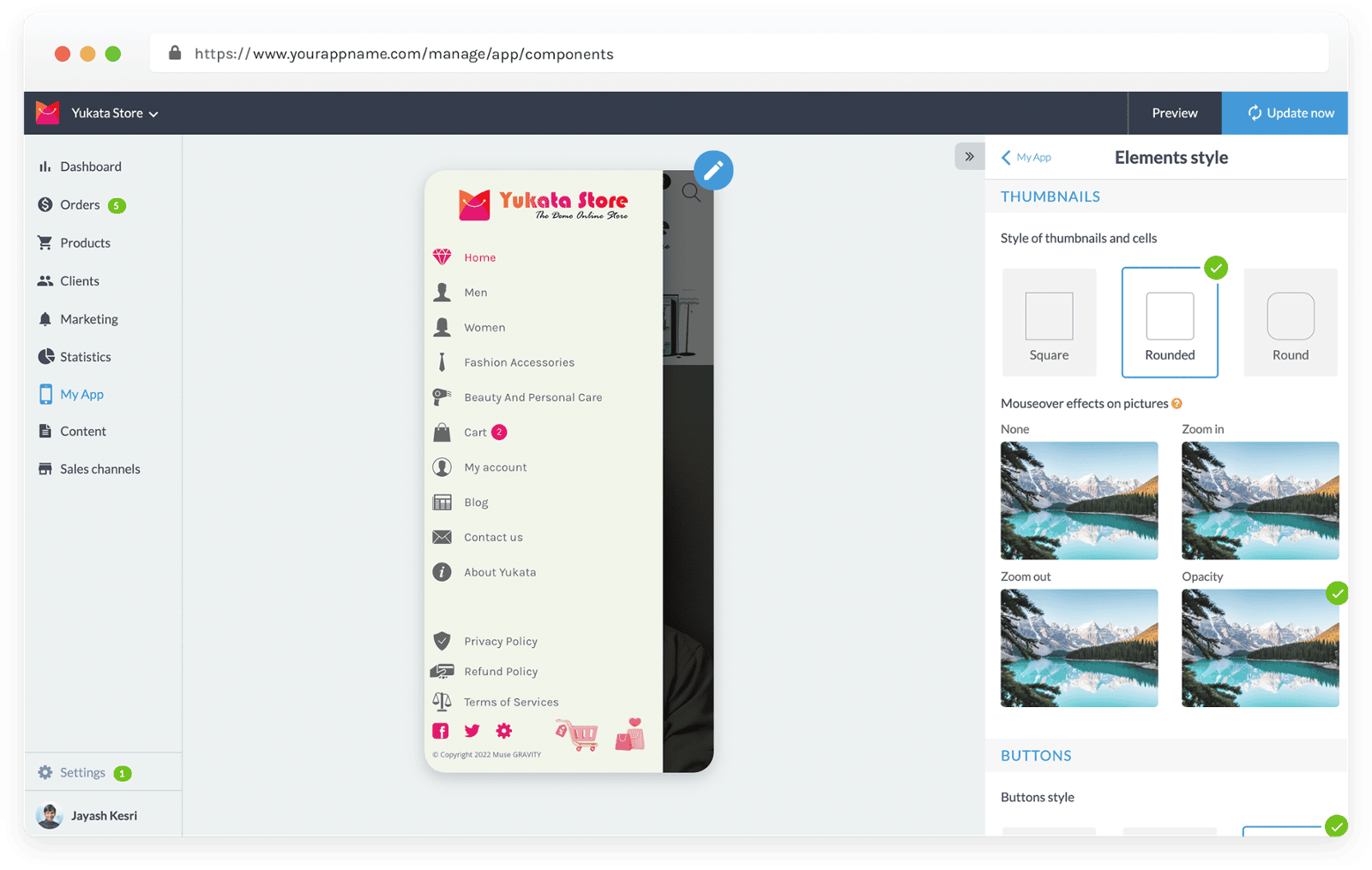 Change App Elements Style