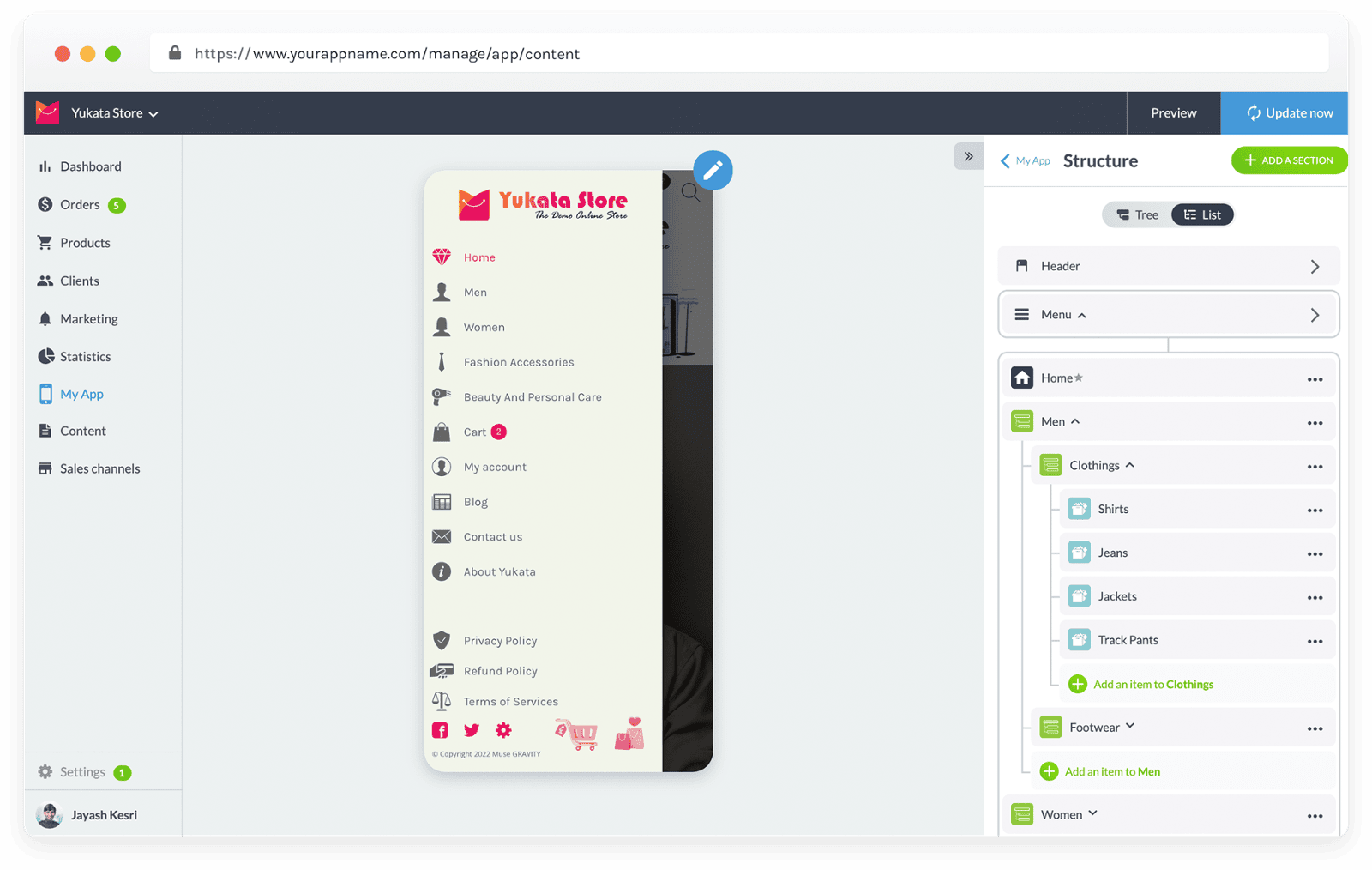 Change App's Structure