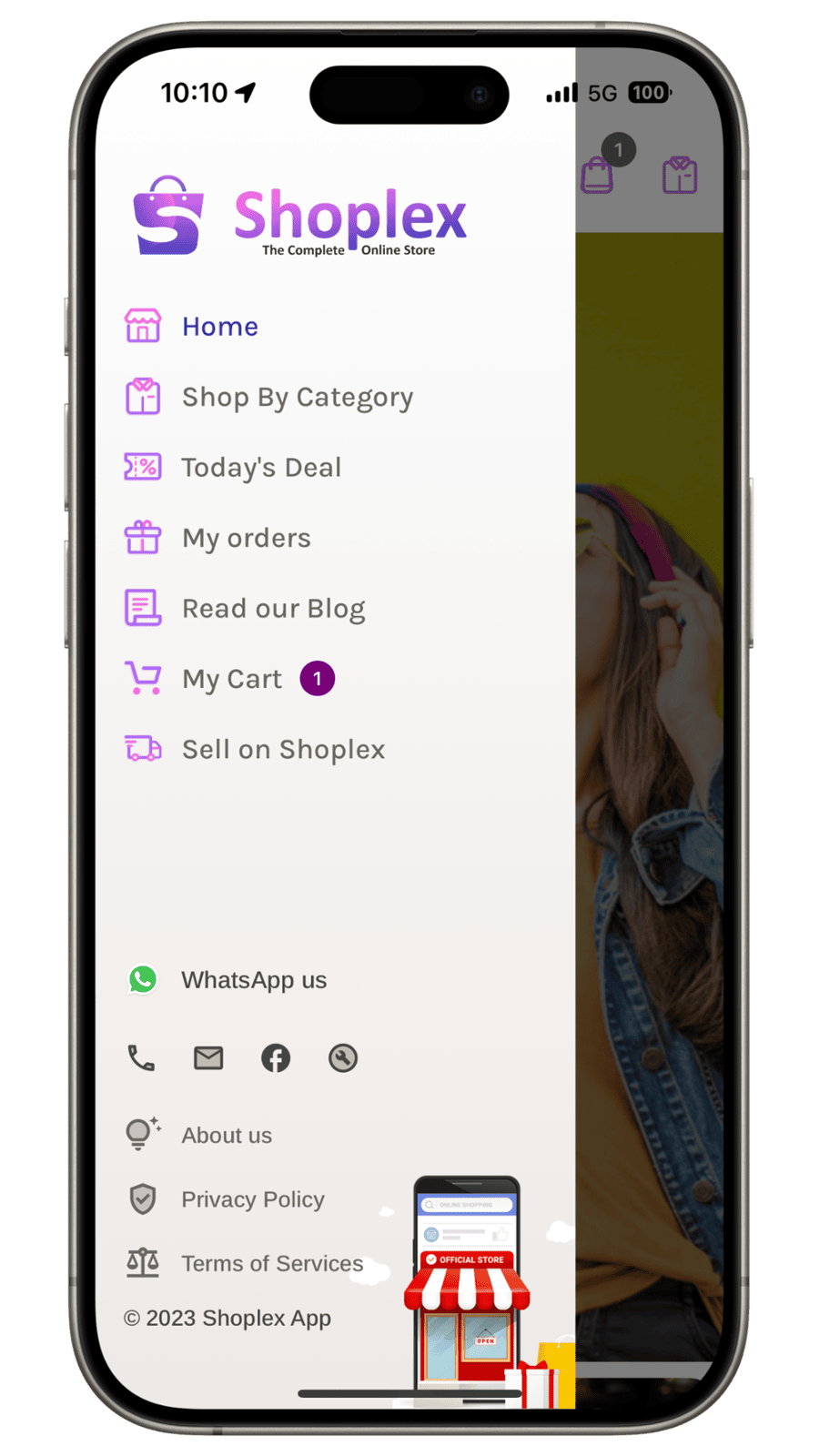 eCommerce App Navigation Menu