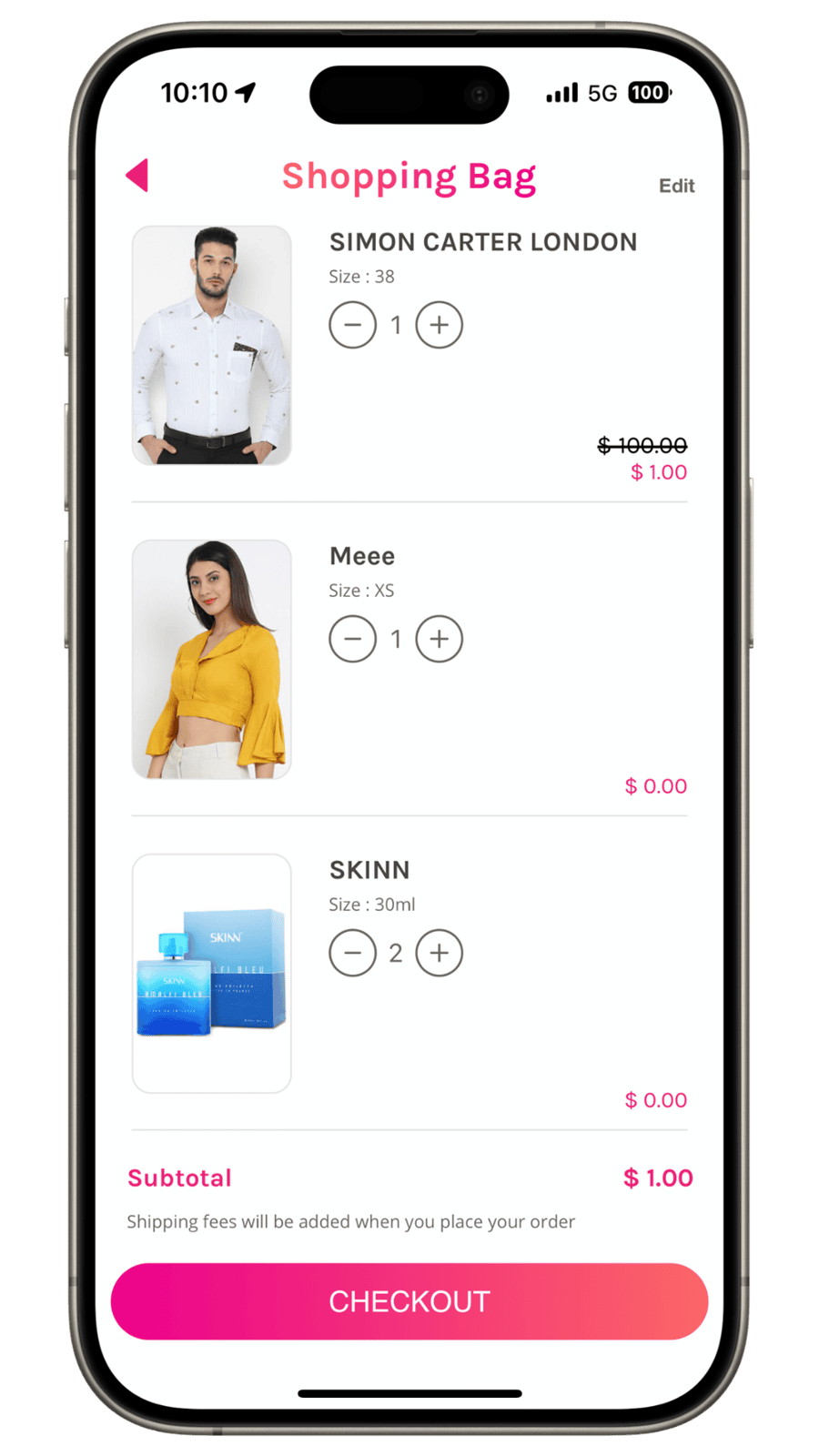 eCommerce App Shopping Cart